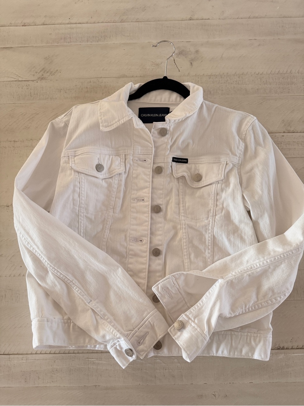 Calvin Klein Jeans White Denim Jacket - Women's Classic Trucker
